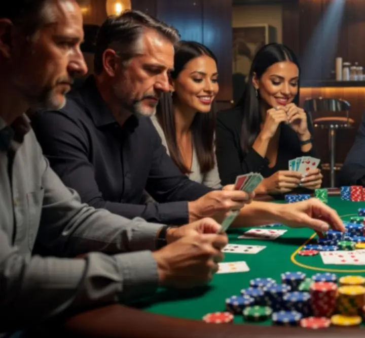 Galeria pokerowa Code Poet, Mateusz Burzyński z ujęciami stolików, graczy i klimatycznego wnętrza